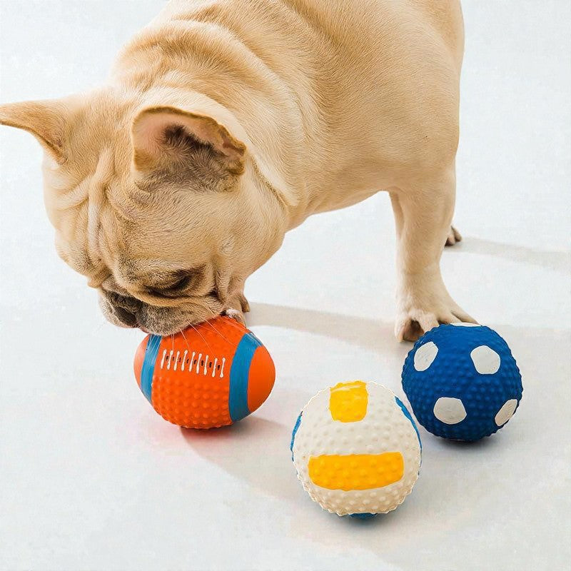Textured Latex Squeaky Dog Ball