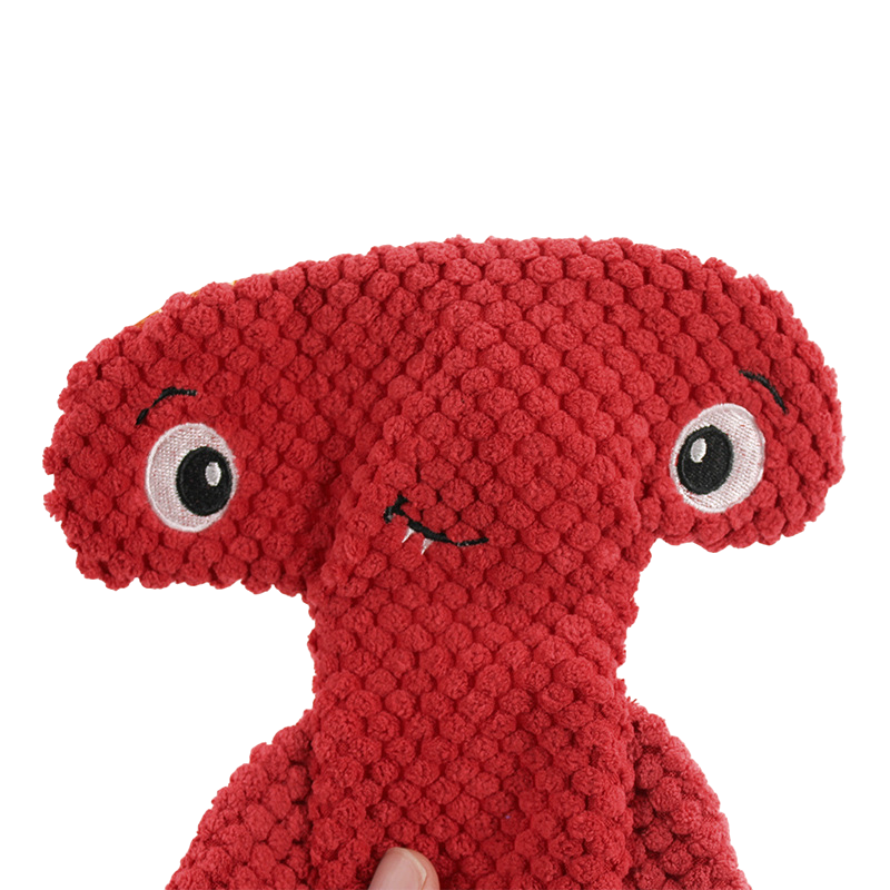 Textured Plush Shark Dog Toy – Squeaky Chew Toy