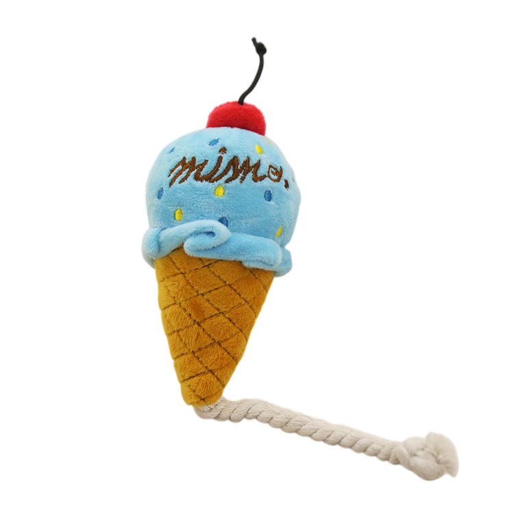Two-Tone Ice Cream Plush Squeaky Toy for Dogs & Cats