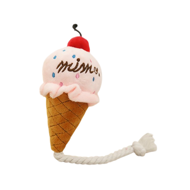 Two-Tone Ice Cream Plush Squeaky Toy for Dogs & Cats