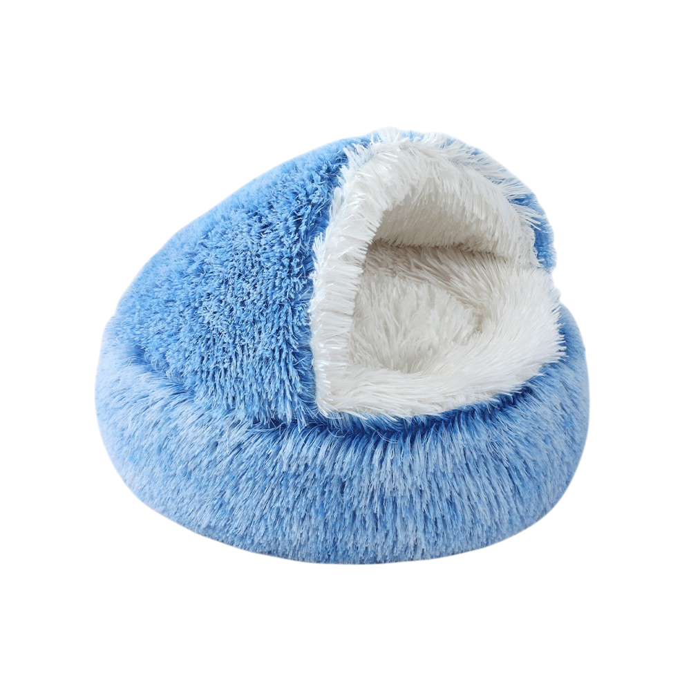 Warm Plush Pet Bed Cave - Semi-Enclosed Cat & Dog Bed