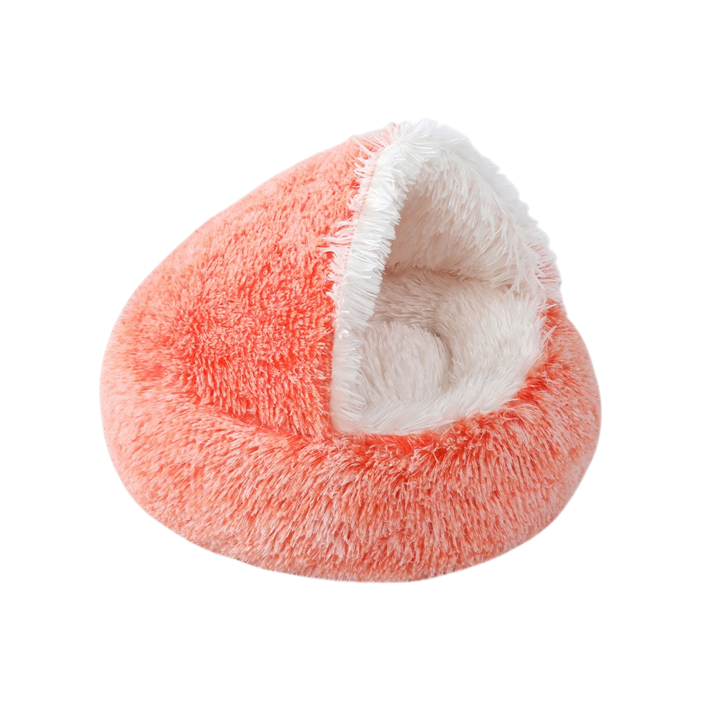 Warm Plush Pet Bed Cave - Semi-Enclosed Cat & Dog Bed