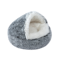 Warm Plush Pet Bed Cave - Semi-Enclosed Cat & Dog Bed