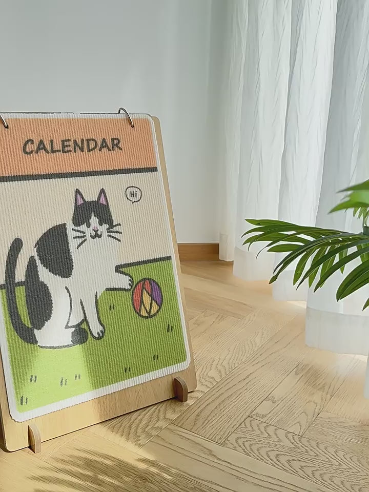 Cat Calendar Scratching Board | Stand-Up Cat Scratcher