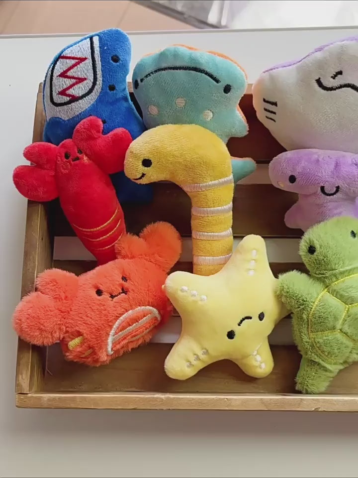Plush Dog Toys with Squeaker | Ocean Animal Pet Toys